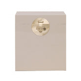 Golden Dragon Oriental Painted Solid Wood Grey Chest Storage Box 50x50x55cm